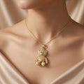 Bear Pendant Necklace - White