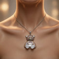 Bear Pendant Necklace - Yellow