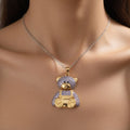Bear Pendant Necklace - Purple
